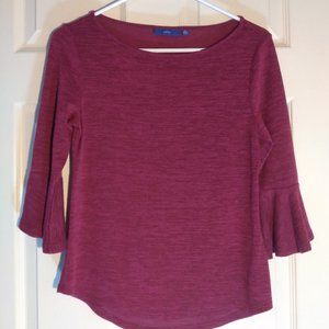 Apt. 9 Flare Bell Sleeve 3/4 Sleeve Top - Extra Small